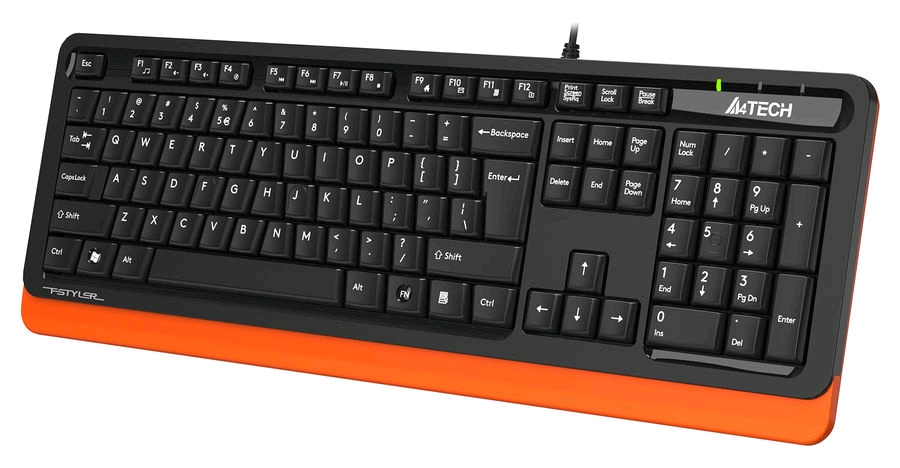 A4Tech Fstyler FKS10 черный/оранжевый USB FKS10 ORANGE Клавиатура