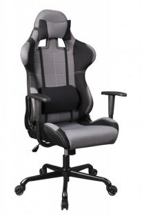 Бюрократ 771/Grey+bl серый черный вставки (2 накладные подушки) Кресло