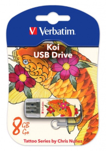 8Gb Verbatim Store n Go Mini TATTOO EDITION KOI USB2.0 белый Флеш карта