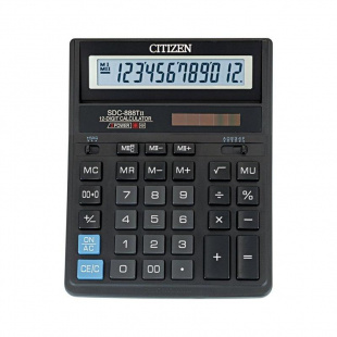 Citizen SDC-888XBK черный 12-разрядный 2-е питание, 00, MII, mark up, A0234F Калькулятор