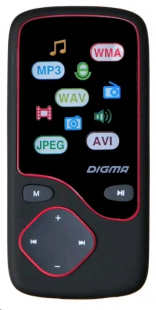 Digma Cyber 3L 4Gb черный/красный/1.8"/FM/microSDHC MP3 флеш плеер