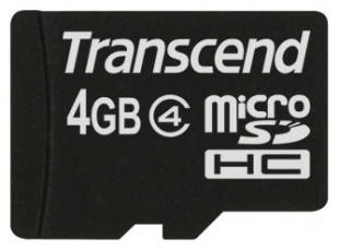 micro SDHC 4Gb Transcend class 4 SD 2.0 (TS4GUSDHC4) Флеш карта