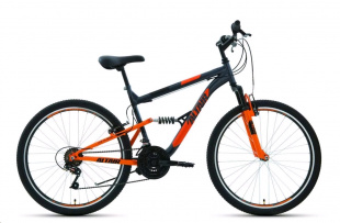 26 ALTAIR MTB FS 26 1.0 (рост 18" 18ск.) 2019-2020, серый/оранжевый велосипед
