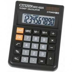 CITIZEN SDC-022S черный 10-разр. 2-е питание, SQRT Калькулятор