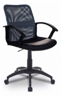 Бюрократ CH-590/DG/BLACK спинка сетка серый сиденье черный искусственная кожа Кресло