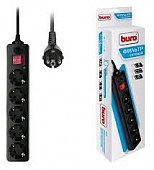 Buro 500SH-1.8-B 1.8м (5 розеток) черный (коробка) Сетевой фильтр
