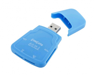 Exegate CR-223 внешний USB 2.0,  SD/MMC/RS-MMC /SDHC/Micro SD/MS/MS PRO/MS DUO Устройство чтения карт памяти