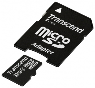 micro SDHC 32Gb class4 + adapter Transcend (TS32GUSDHC4) Флеш карта