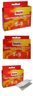 Buro BU-W/D 5+5шт для любых экранов и оптики в индивидуальной упаковке Салфетки