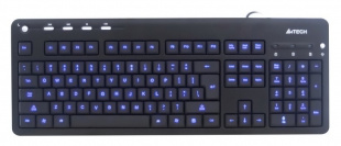 A4Tech KD-126-2 Black X-Slim LED white BlackLight USB Клавиатура