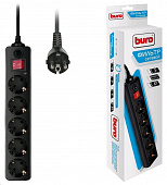 Buro 500SH-3-B 3м (5 розеток) черный Сетевой фильтр