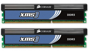 DDR3 4096Mb 1600MHz Corsair 2x2Gb 9-9-9-24, XMS3 Classi Память