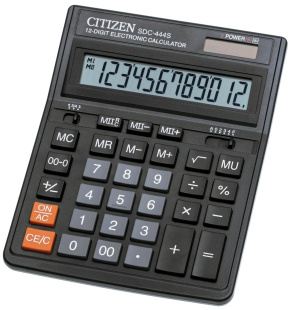 Citizen SDC-444S черный 12-разрядный 2-е питание, MII, MU, A0234F, 00->0,SQRT аналог SDC-888T Калькулятор