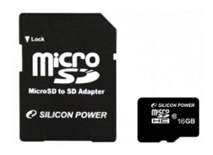 micro SDHC 16Gb Silicon Power Class10 + adapter (SP016GBSTH010V10-SP) Флеш карта