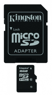 micro SDHC 16Gb class10 + adapter SD Kingston (SDC10/16Gb) Флеш карта