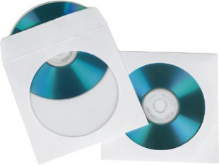 Hama H-62672 для CD/DVD бумажные с прозрачным окошком 100 шт. белый Конверт