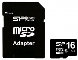 micro SDHC 16Gb Class10 Silicon Power SP016GBSTH010V10SP + adapter Флеш карта
