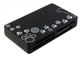 PC PET CR-215DBK USB 2.0 SDHC/CF/XD/MS/TF/M2 (24-in-1) Dog Black Устройство чтения карт памяти