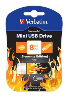 8Gb Verbatim Store n Go Mini ELEMENTS EDITION 98158 USB2.0 Fire Флеш карта