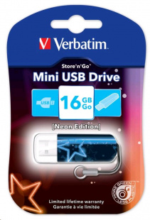 16Gb Verbatim Mini Neon Edition 49395 USB2.0 синий/рисунок Флеш карта