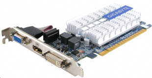 Gigabyte PCI-E NV GV-N210SL-1GI GF210 1G 64bit DDR3 520/1200 HDMI+DVI+CRT RTL Видеокарта