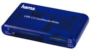 Hama H-55348 35в1 USB 2.0 поддерживает SDXC синий Устройство чтения карт памяти