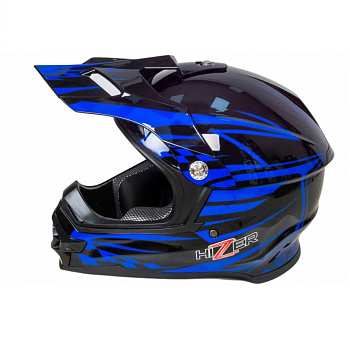 Мотошлемы HIZER B61 96 #2(XL) black/blue — фото, цена, купить