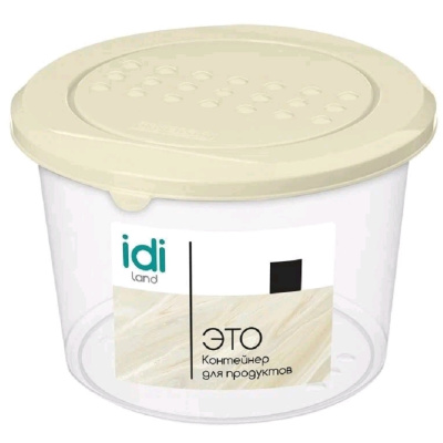 Посуда для микроволновки Контейнер пластм. 0,5л для продуктов круглый Asti светло-беж Asti от магазина Zakaz43