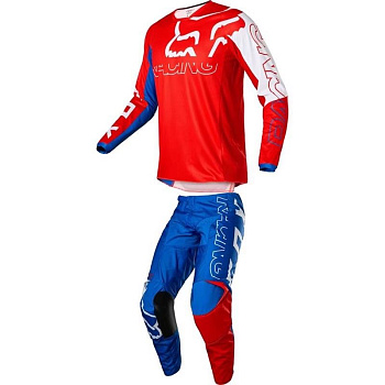 Мотоджерси мотоштаны комплекты FOX RACING 180 (Цвет: белый/красный/синий / Размер: XL) — фото, цена, купить