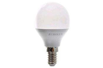 Лампочки Лампа светодиодная LL-E-G45-7W-230-2,7K-E14 (шар, 7Вт, тепл., Е14) Eurolux 76/2/5 — фото, цена, купить