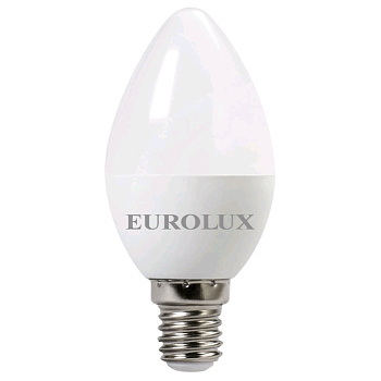Лампочки Лампа светодиодная LL-E-C37-7W-230-2,7K-E14 (свеча, 7Вт, тепл., Е14) Eurolux — фото, цена, купить